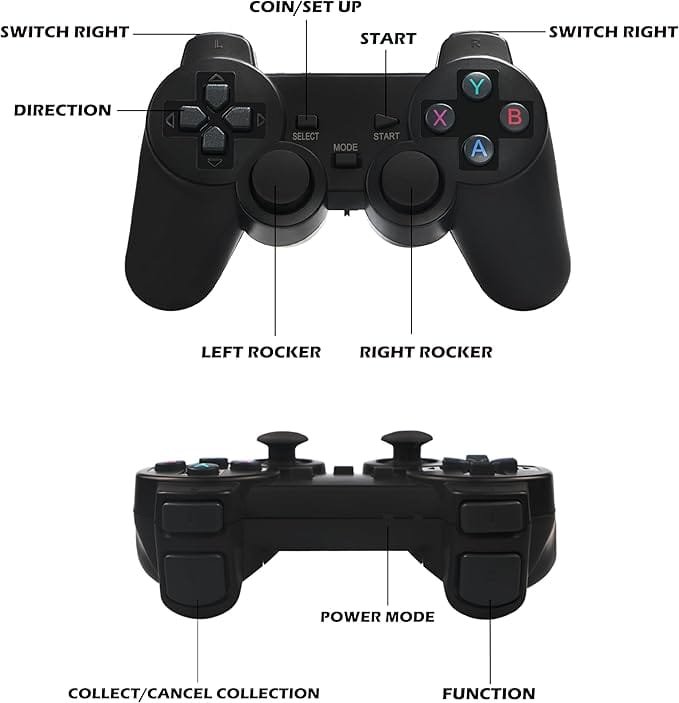 dual controllers with the retro game console