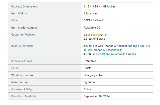 standout features of this phone mount
