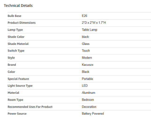 Technical Specifications