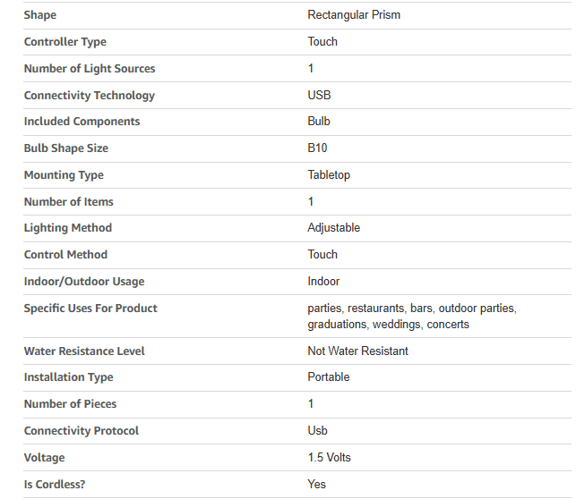 Technical Specifications