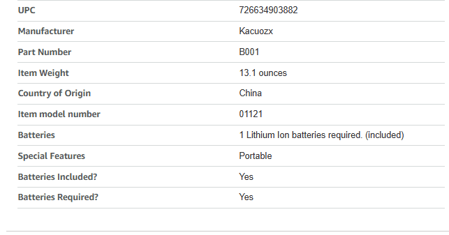 Technical Specifications