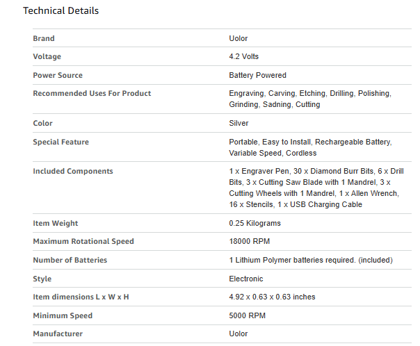 Main Features and Specifications
