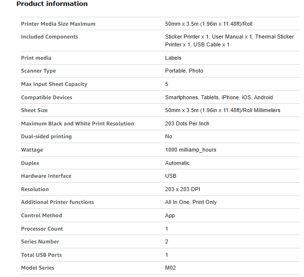 Features and Specifications