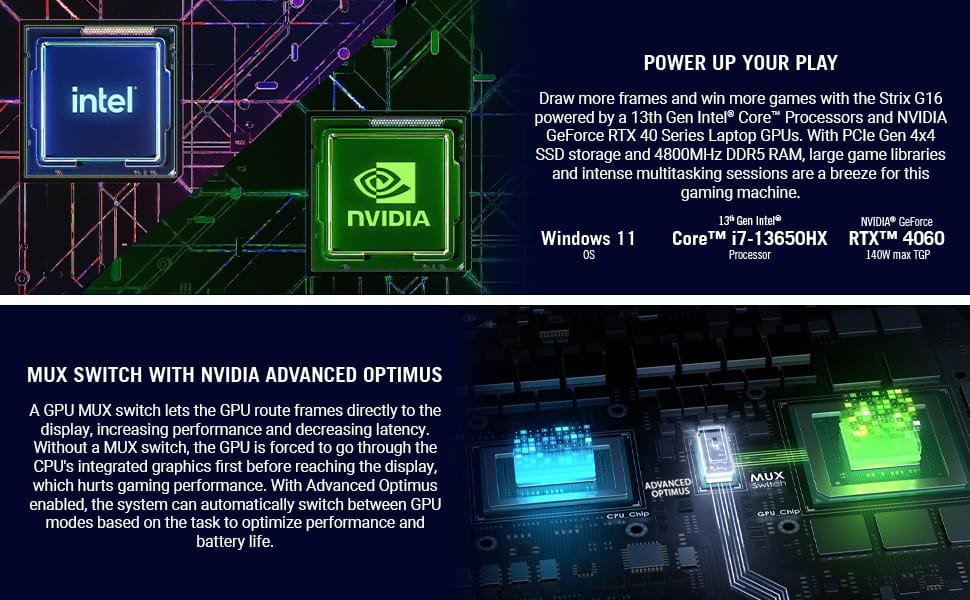 Hardware Specifications ASUS ROG Strix G16 Gaming Laptop