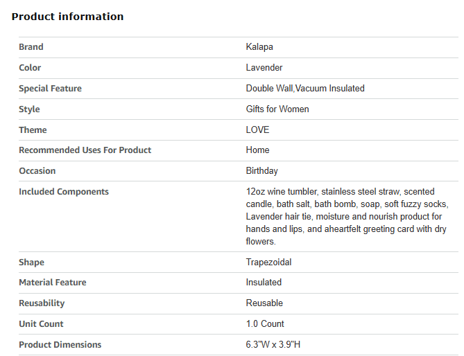 Overview of Product Specifications