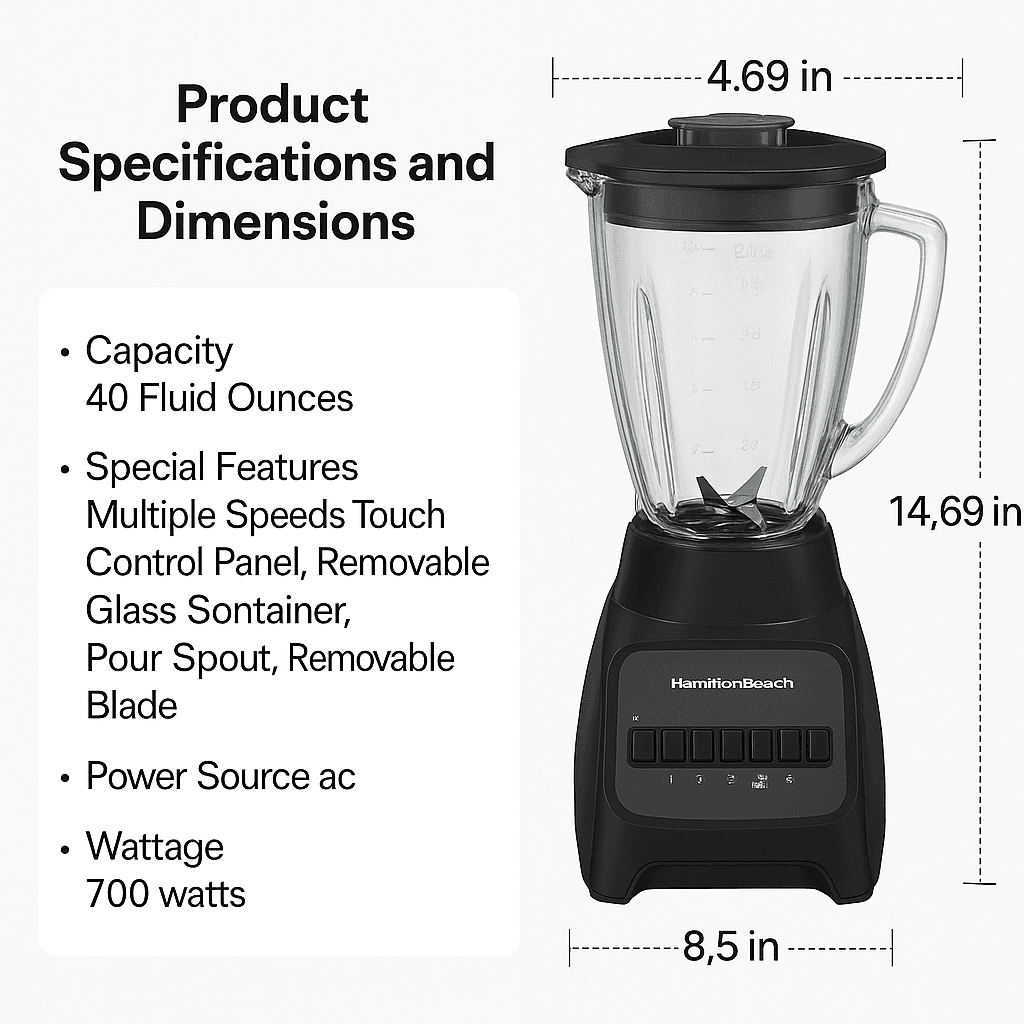 Product Specifications and Dimensions