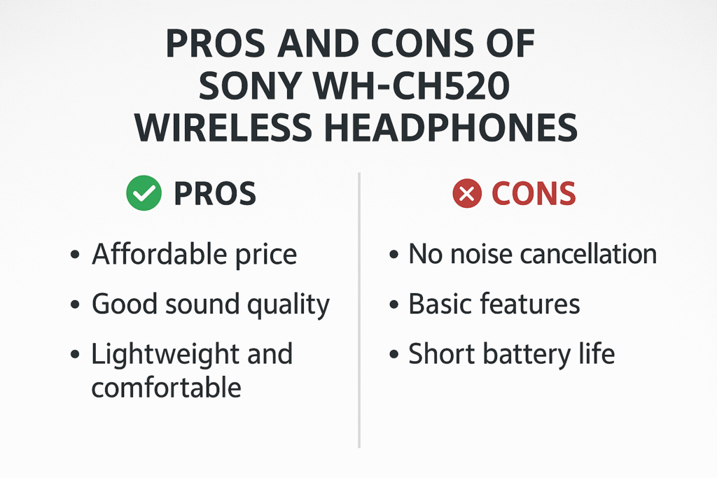 Pros and Cons of Sony WH-CH520 Wireless Headphones
