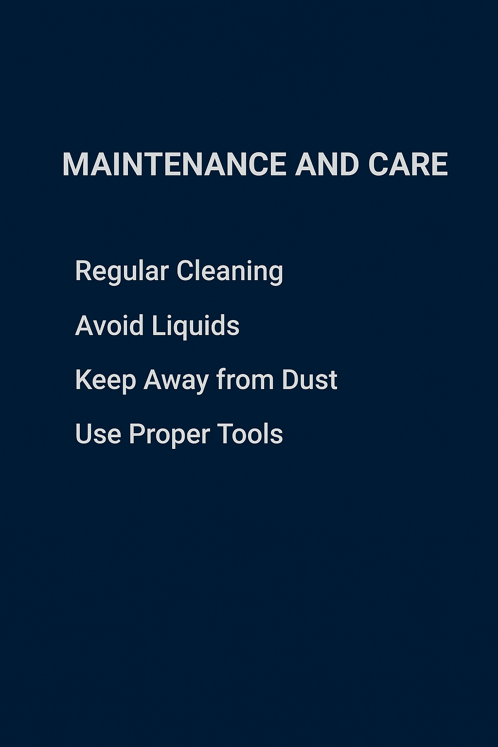 Maintenance and Care